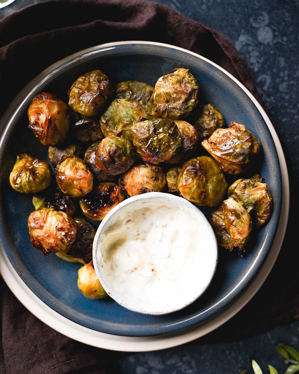 smashed brussel sprouts