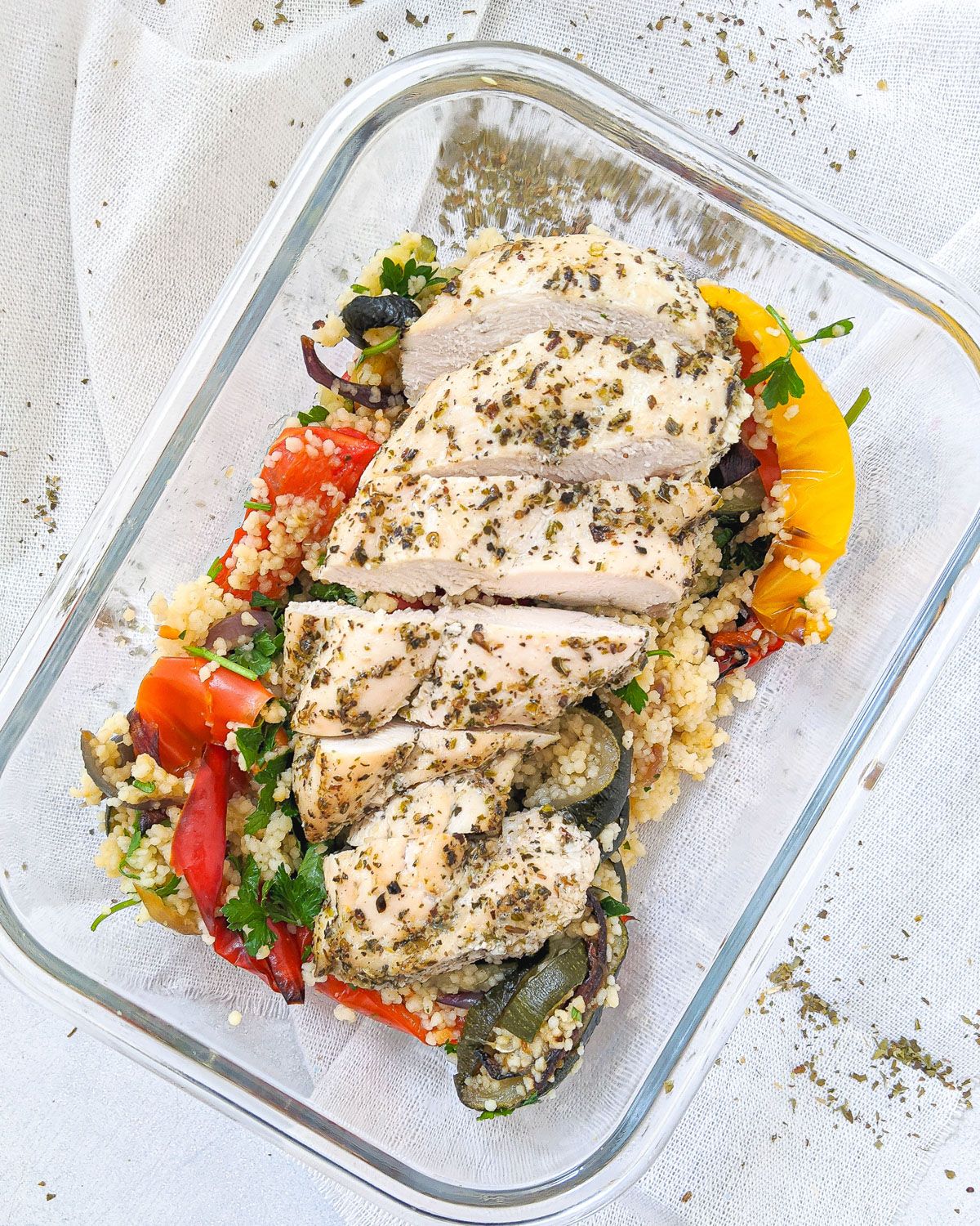 Baked Herb Chicken Couscous Meal Prep