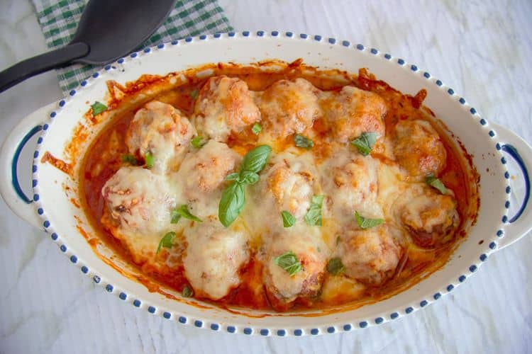Keto Chicken Meatball Casserole