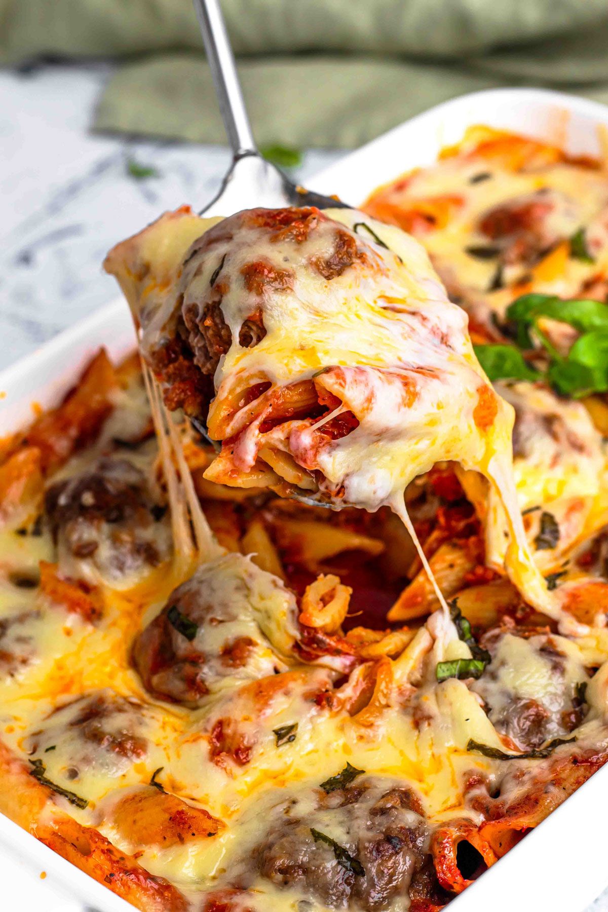 1. Meatballs Pasta Casserole