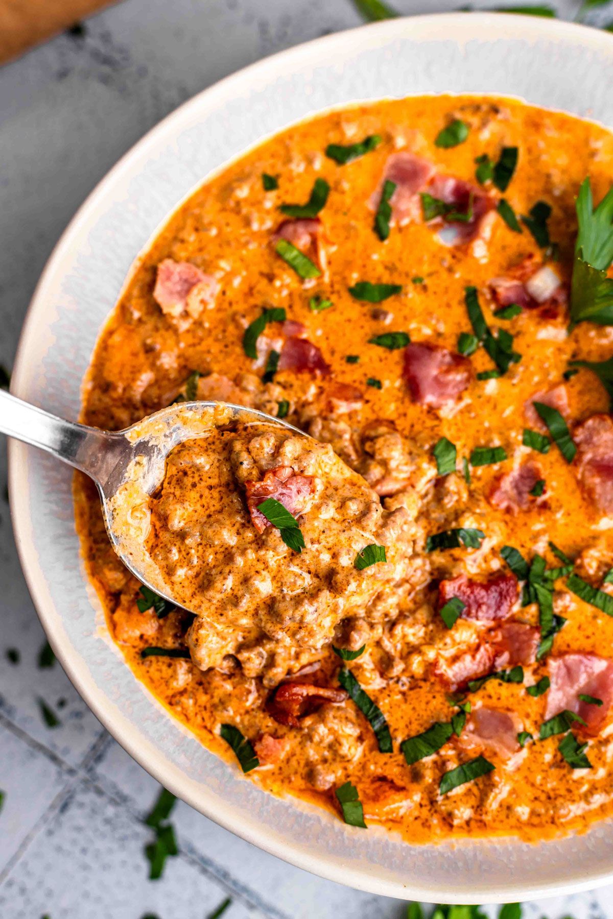 16. Low Carb Cheeseburger Soup