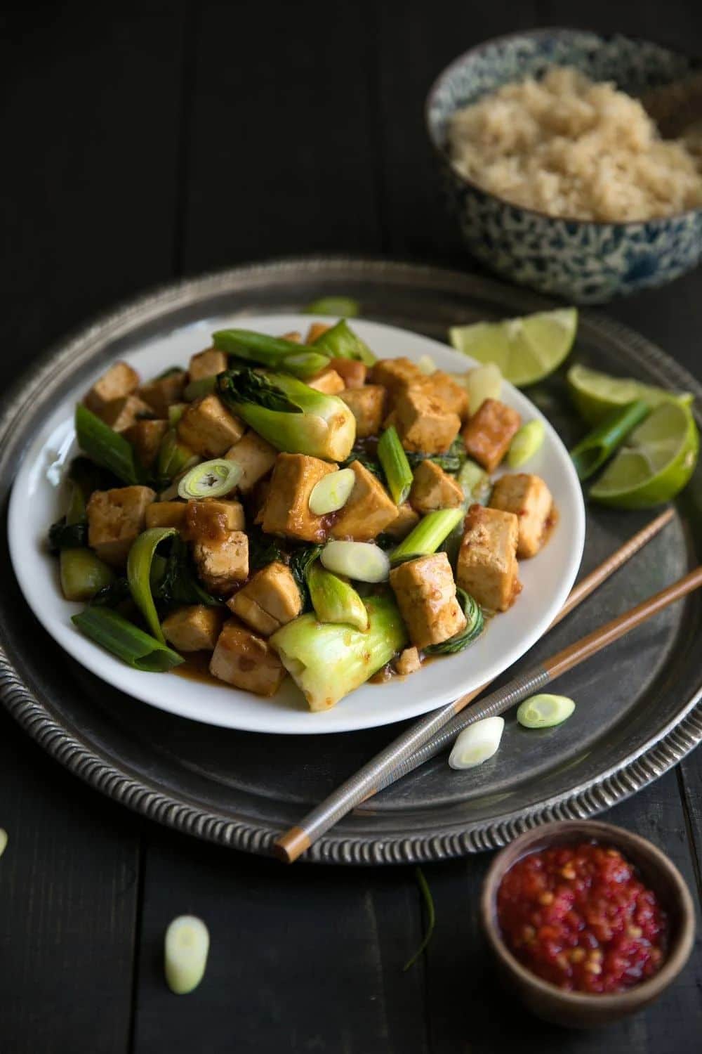 Spicy Stir-Fried Tofu with Bok Choy