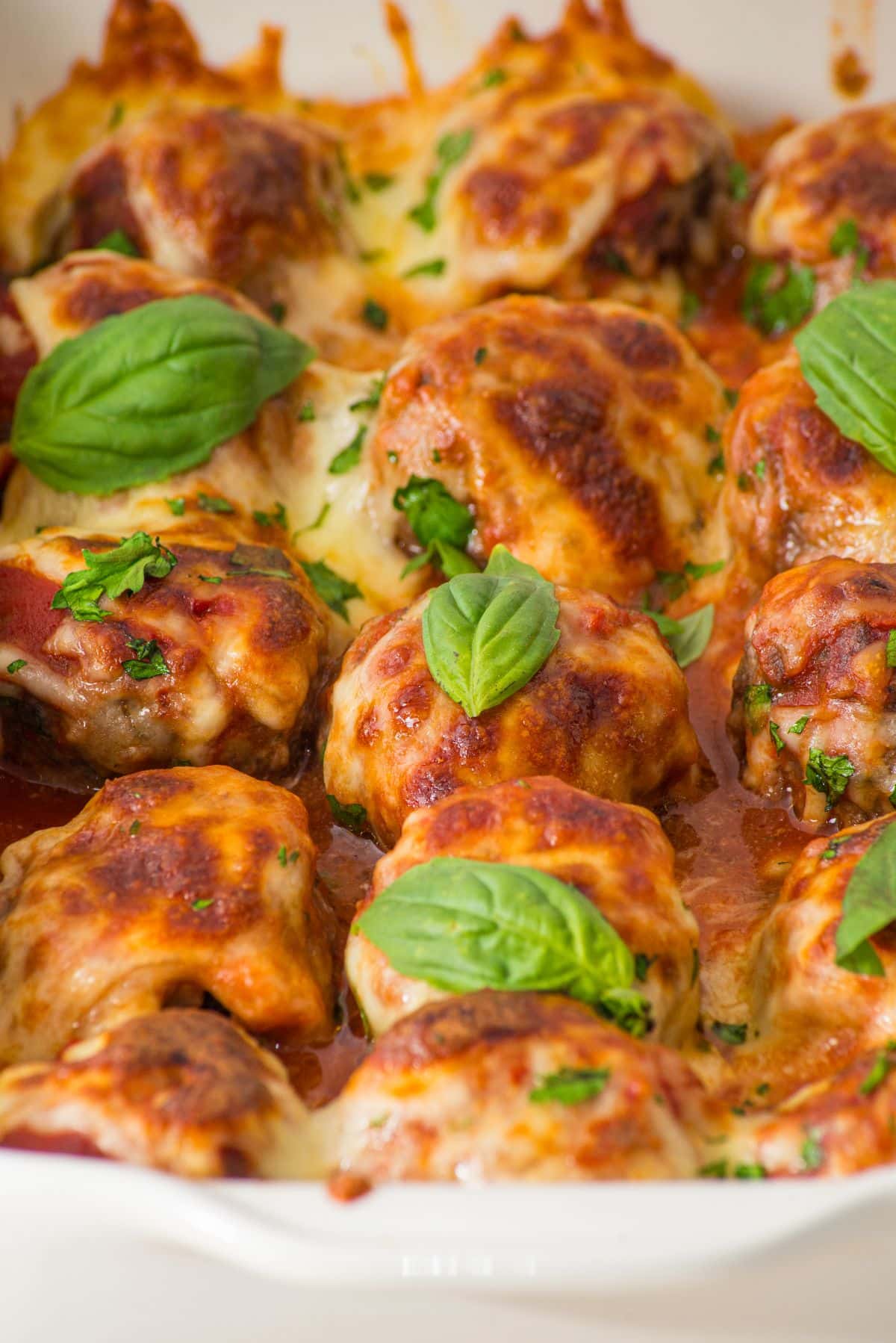 Delicious Meatballs with Cheese and Marinara Sauce