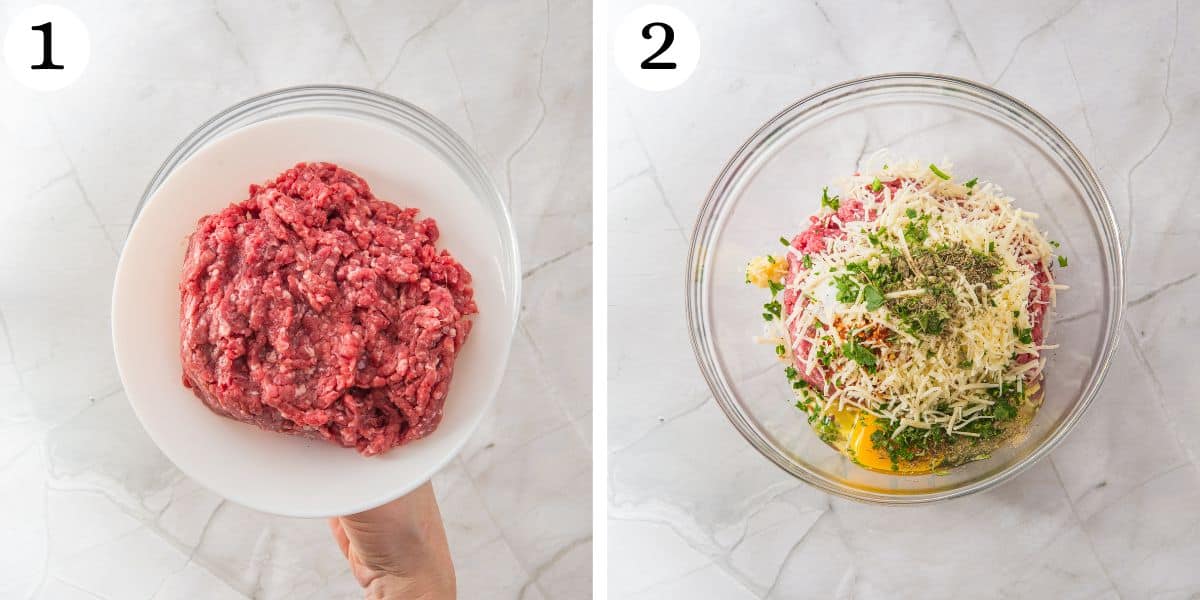 Tasty Meatballs with Cheese and Marinara Sauce Instructions 1-2