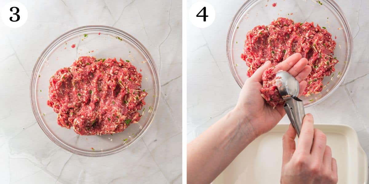 Healthy Meatballs with Cheese and Marinara Sauce Instructions 3-4