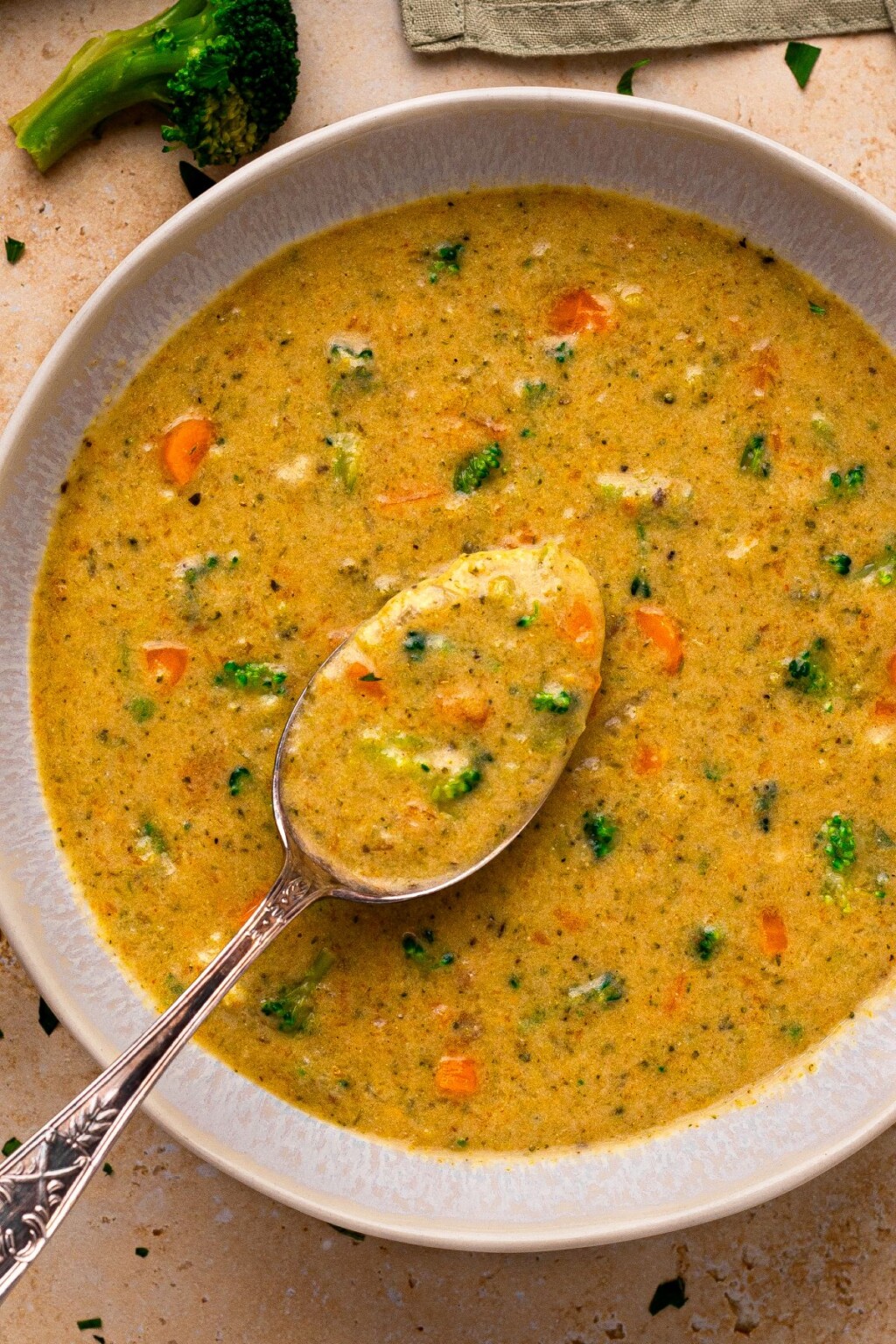 High Protein Broccoli Cheddar Soup - Cushy Spa