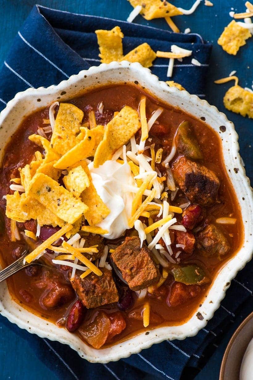 14. Slow Cooker Steak Chili