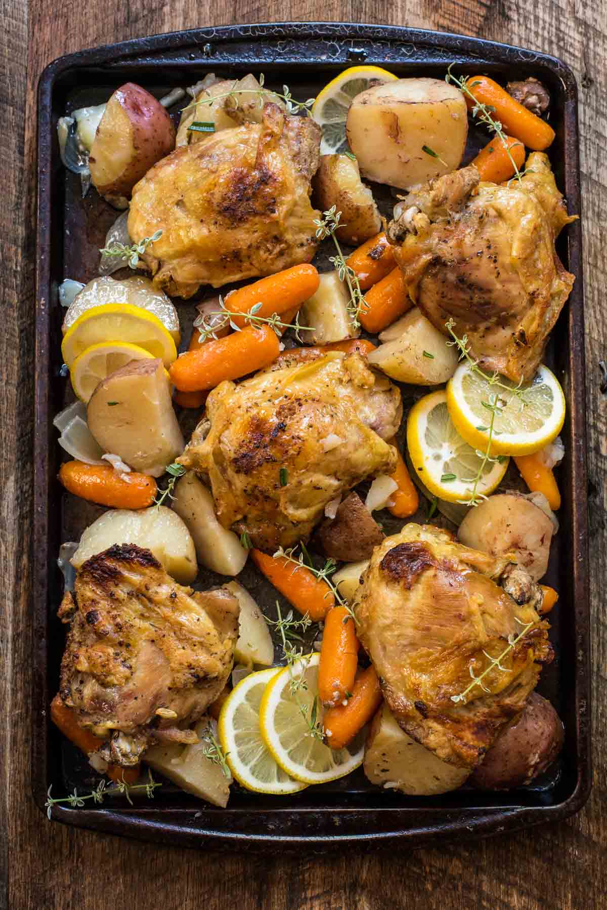 Crockpot Lemon Garlic Chicken and Veggies