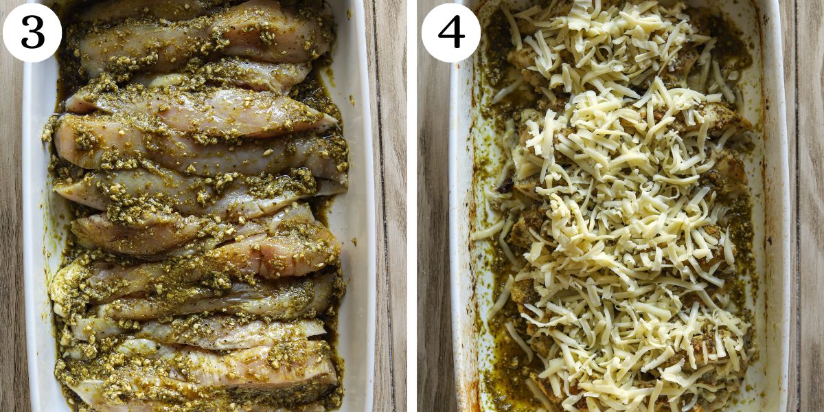 Satisfying Pesto Chicken Bake Steps 3-4