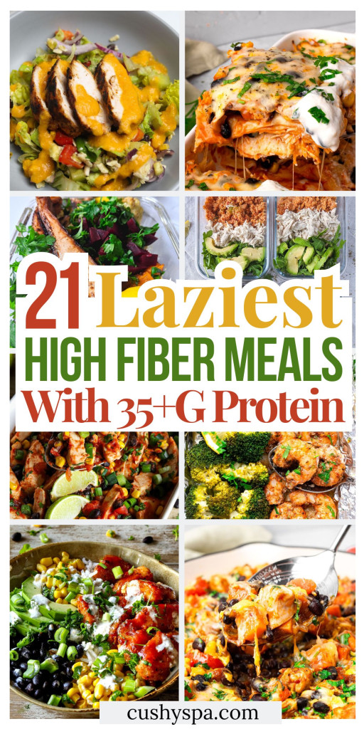 21 Lazy High Protein High Fiber Meals with 35+G Protein