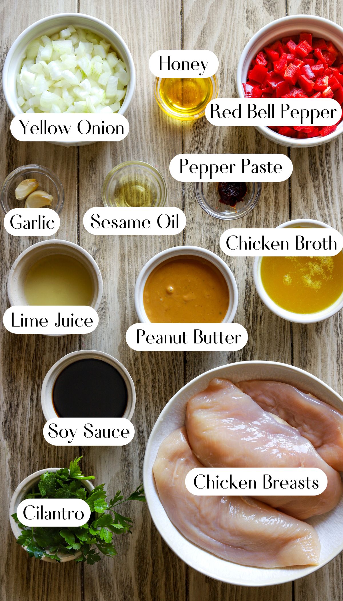 Easy Crockpot Peanut Chicken Ingredients