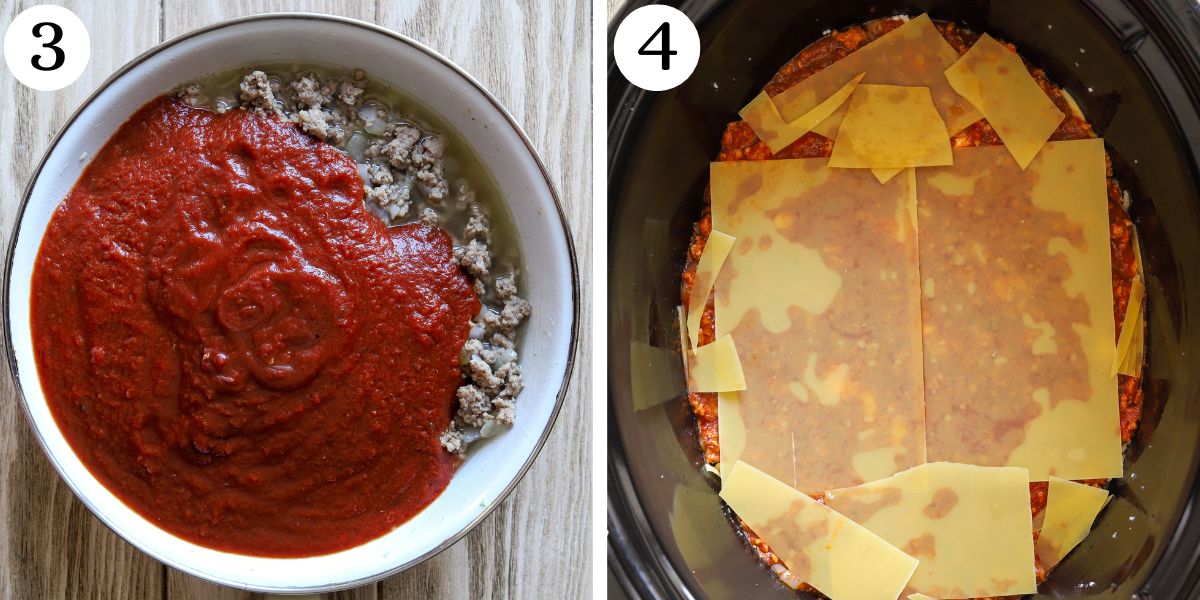 Quick Crockpot Lasagna Steps 3-4