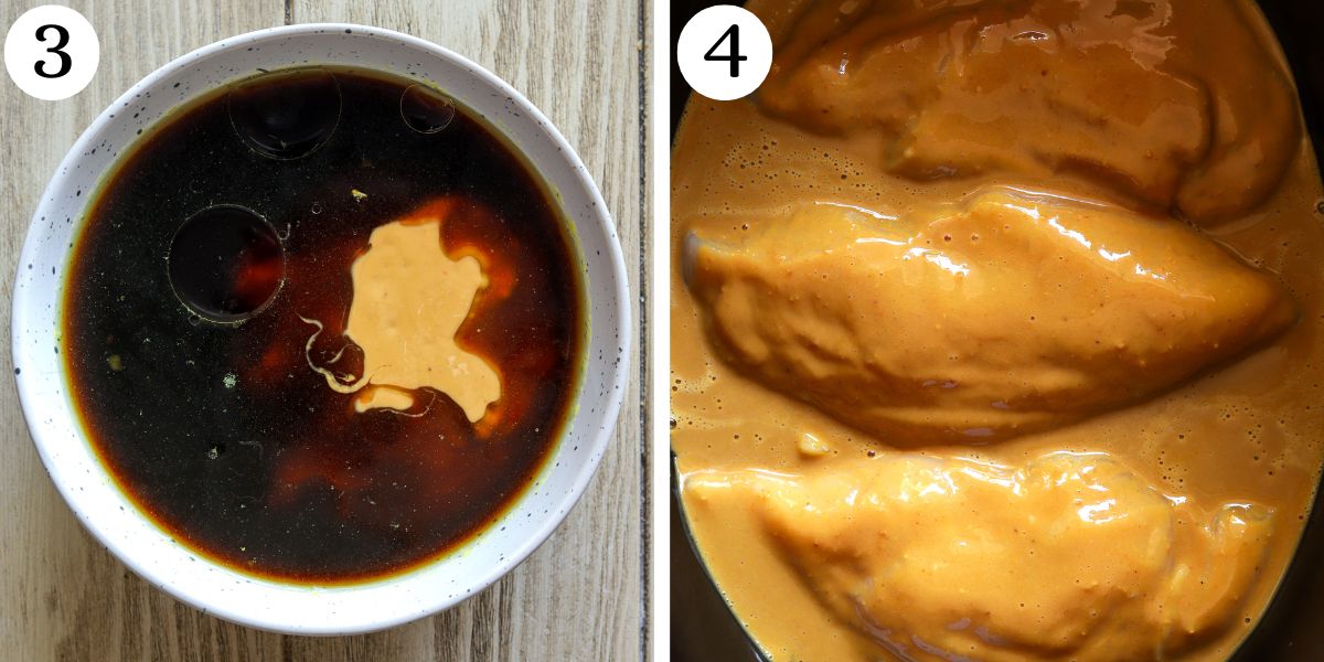 Tasty Crockpot Peanut Chicken Steps 3-4