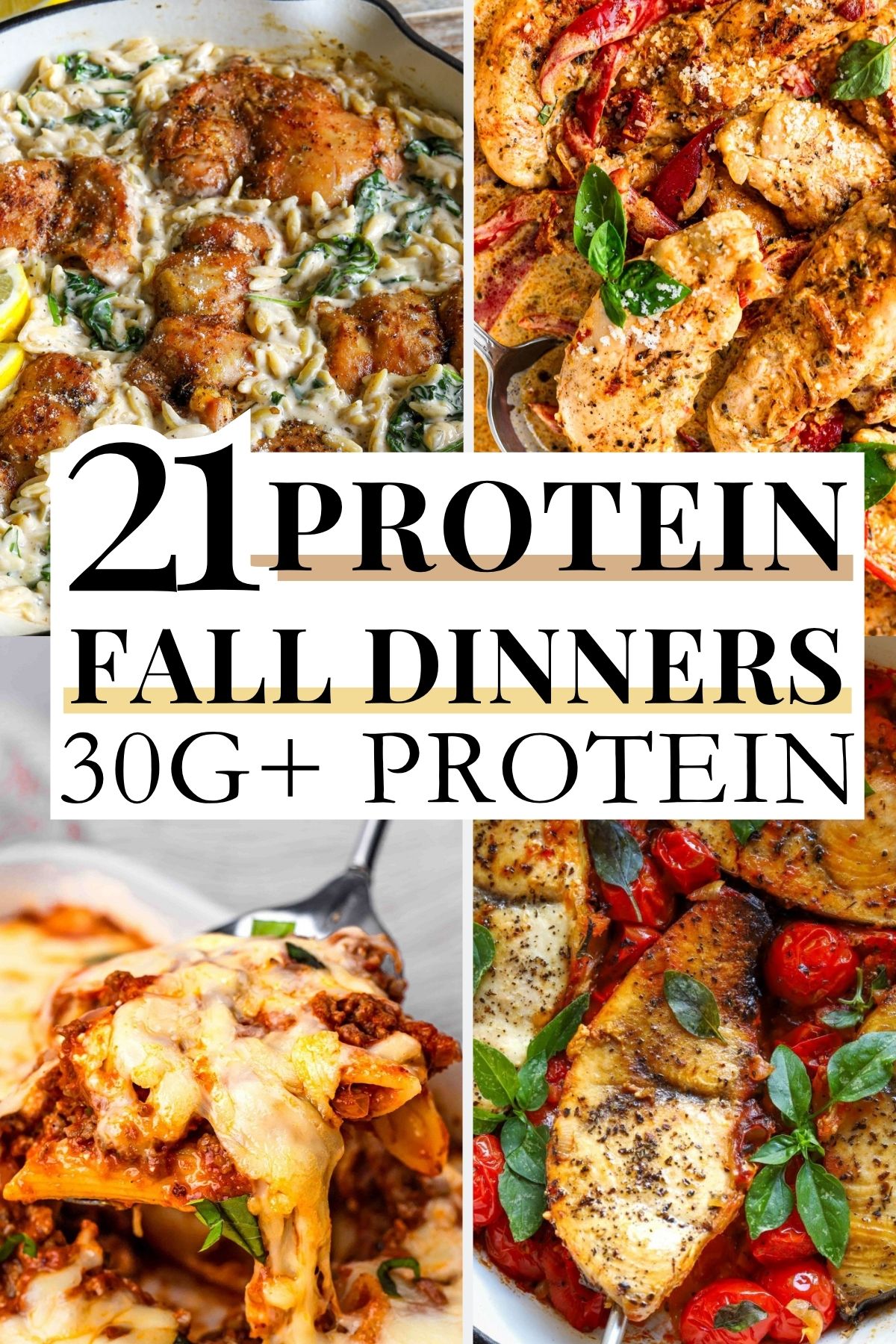 21 Fall High Protein Dinners with 30G+ Protein